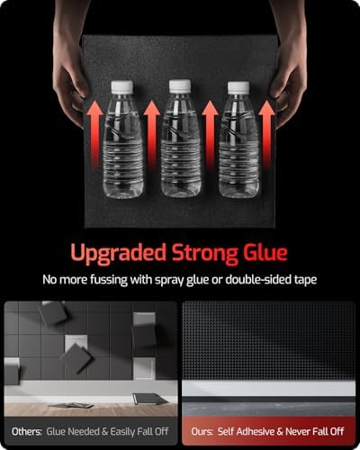 Acoustic Panels 64 pack Self-Adhesive 2"X12"X12" Quickly-Expand Foam - Image 4