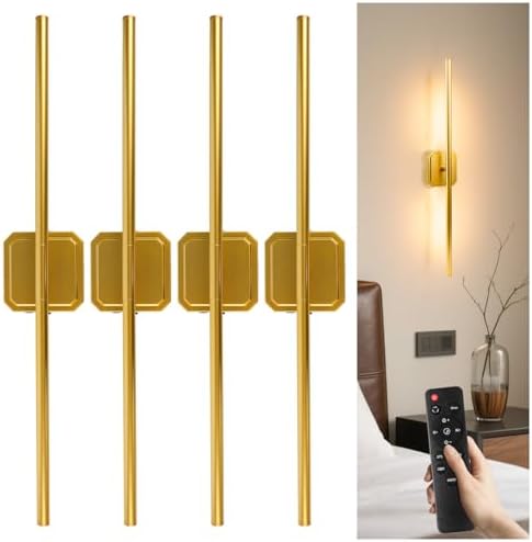 Rechargeable Wall Light Detachable 360°Rotate Wireless Dimmable 4 Pack by GvvooHome