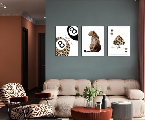 Trendy Leopard Canvas Wall Art Set of 3 - Image 3