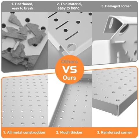 WALMANN 2 PCS 12x24 in Pegboard Panels, 24x24 in Tools Pegboards - Image 5