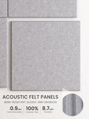 Bumusty 48"x 36" Large Felt Bulletin Board Tiles, Soft Gray - Image 3