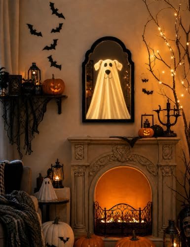 20" Haunted Ghost Mirror with LED Lights & Scary Voice Changer - Image 7