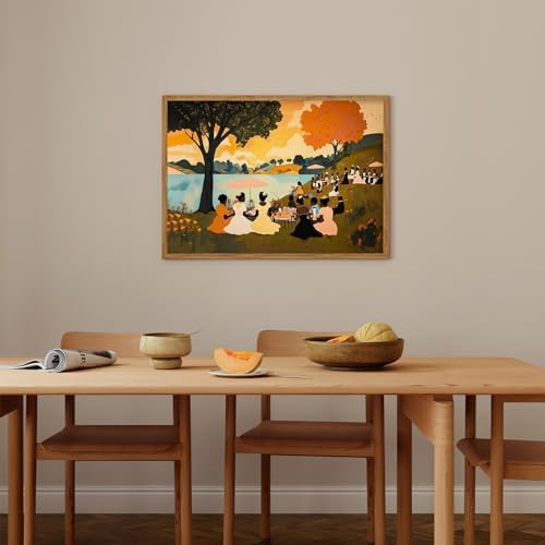 African American Poster Community Lakeside Picnic Poster 16x24Inch Unframed - Image 2