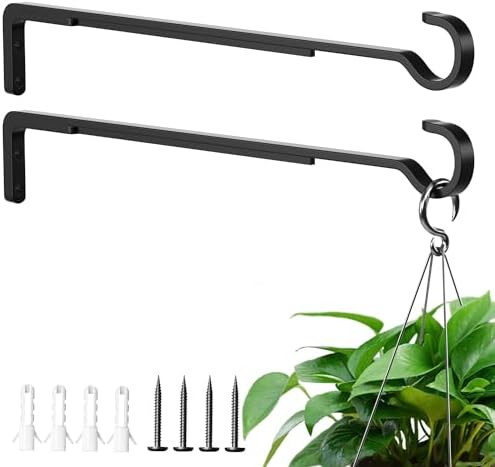 15 Inch Plant Hooks for Wall, Plant Hangers Outdoor/Indoor, Hold 35lb, 2 Pack by saffruff
