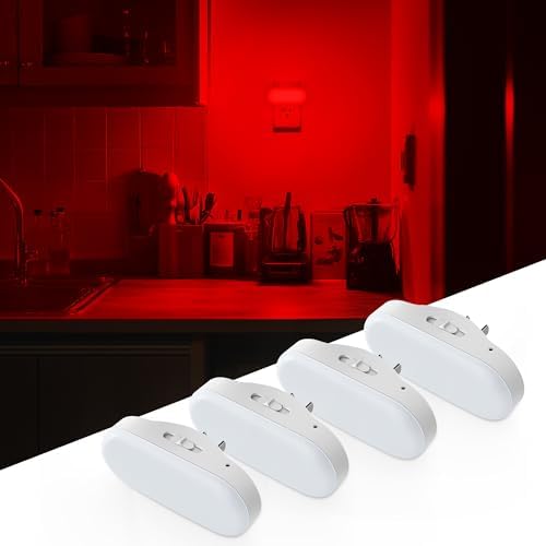 DORESshop Red Night Lights Plug into Wall, Auto On/Off, 0-100 LM Adjustable by DORESshop