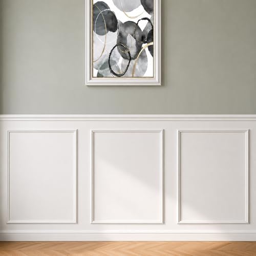 3 Set Peel and Stick Wall Molding Kit, Pre Cut Wainscoting Panels by TRAIN2ART