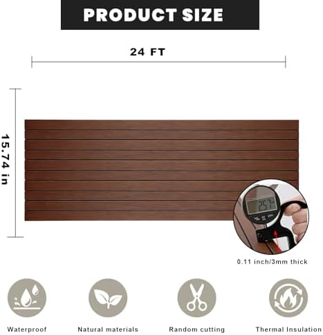 3D Wall Panels Peel and Stick – 15.74"x288"/24FT PVC Faux Wood Grain Texture - Image 2