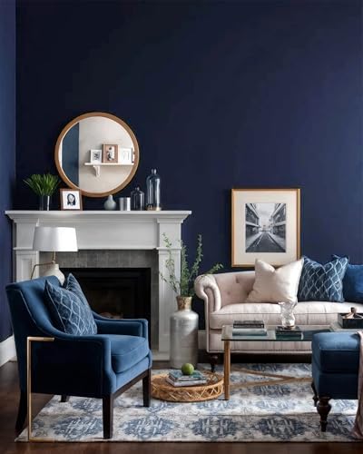 Yasinet Peel and Stick Wallpaper Blue Wallpaper Blue Contact Paper Navy - Image 3