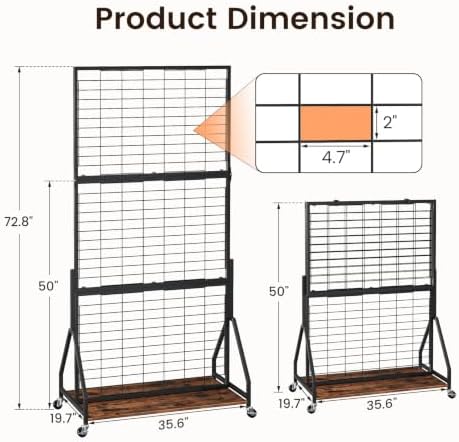 ELYKEN Foldable Grid Wall Panels, 6 x 3 FT Movable Gridwall Display Rack - Image 3