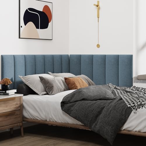 IFNOW Wall Mounted Headboard, Peel and Stick Panels, Dusty Blue - Image 3