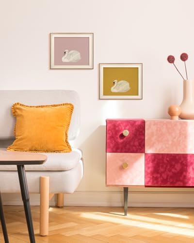 VIYYIEA Framed Modern Pink Swan Canvas Wall Art - Image 6