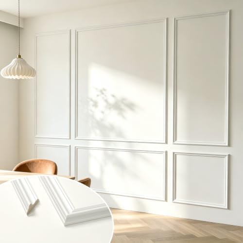 Peel and Stick Wall Molding Kit, Wainscoting Panels 24 PCS by JSIWOTH