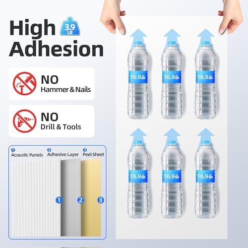 8 Pack High Density Large Acoustic Panel Sound Absorbing - Image 4