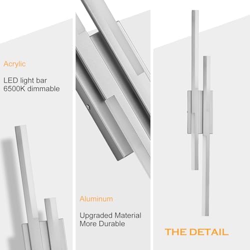 Benkut Modern LED Wall Sconce Silver Remote Wall Light Fixtures - Image 7