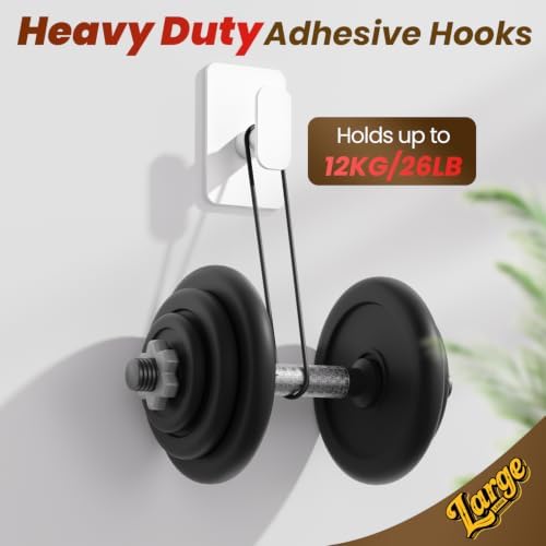 6 Pack Large Heavy Duty Wall Hooks - 26lb Max - Image 5