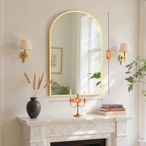 Sweetcrispy 24"x36" Arched Bathroom Mirror, Bathroom Mirrors - Image 2