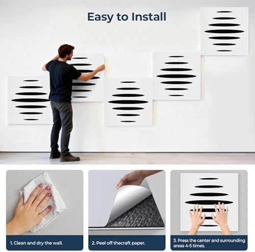 6 Pack Slat Acoustic Panels Self-Adhesive, Sound Absorbing Panels - Image 6