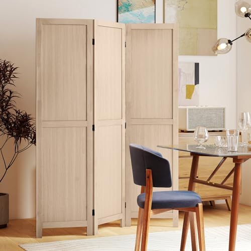 GIANTEX 3 Panel Folding Wooden Room Divider 67" Tall, No Assembly - Image 3