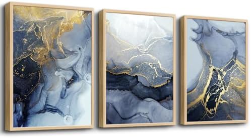 Natural Wood Framed Wall Art for Living Room Abstract Wall Decor for Bedroom by DZRWUBHS