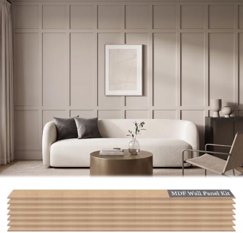Nuanchu 145" x 100" MDF Premade Board and Batten Paintable Wainscoting Kit by Nuanchu