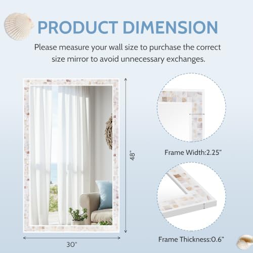 Tanmicoshomy Bathroom Wall Mirror 30 x 48 Inch - Image 3