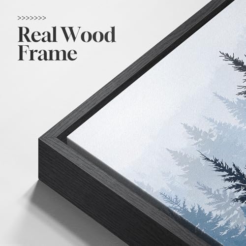 Framed Blue Foggy Forest Mountain Wall Art - Image 5