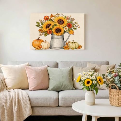 Thanksgiving Fall Canvas Wall Art, Made in USA, Modern Print Artwork - Image 5