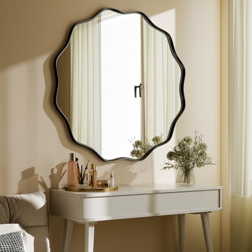 Black Scalloped Circle Mirror - Image 6
