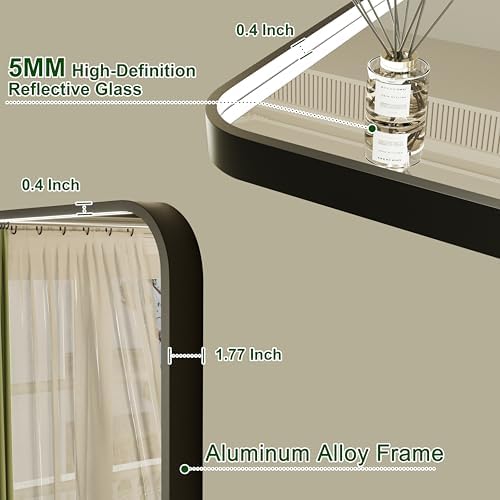 16"x24" Black LED Bathroom Mirror - Image 4
