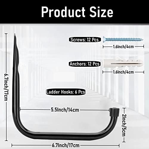 Heavy Duty Garage Hooks, 6.7Inch Wall Mount Garden Tools Storage Hook - Image 2