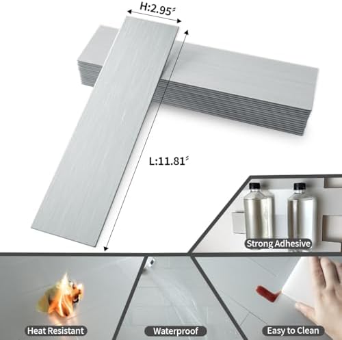 AULIGET 3" x 12" Peel and Stick Backsplash Wall Tiles, PVC Composite Stick on - Image 6