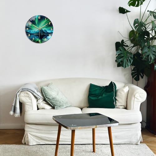 peacoblue Aurora Landscape Wall Clocks Battery Operated - Image 5