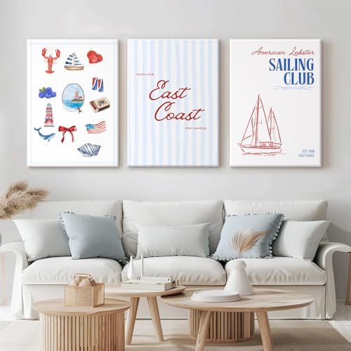 Coastal Wall Art Preppy Aesthetic Wall Decor Trendy East Coast Wall Art - Image 5