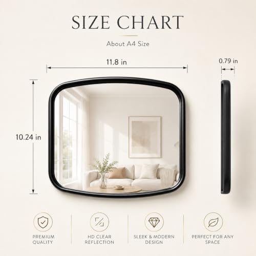 2 Pack Rounded Square Wall Mirror, Aesthetic Curved Edge Vanity Mirror - Image 2