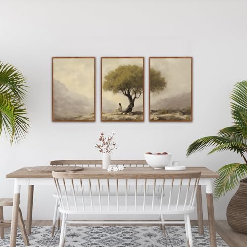 HLNIUC Jesus Sitting Under Olive Tree Canvas Wall Art, Religious Christian Wall - Image 4