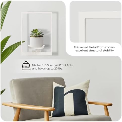 Hanging Planters for Indoor Plants Floating Shelves for Wall White, Wall Plant - Image 3