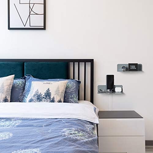 OAPRIRE Acrylic Floating Wall Shelves Gray, No Drill, 9 Inch 2 Pack - Image 4