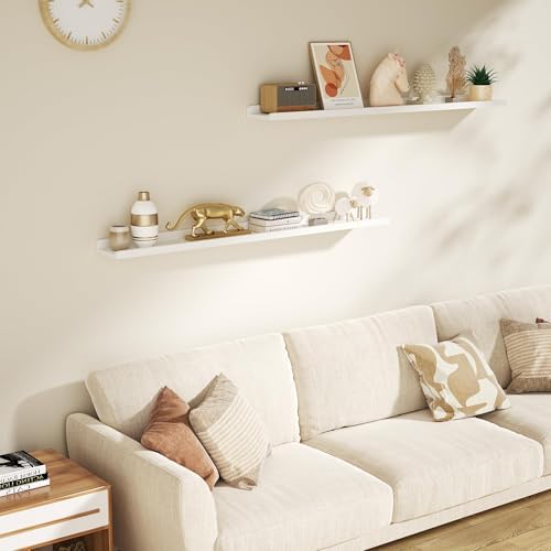 Love-KANKEI 48" Long White Floating Shelves - Image 2