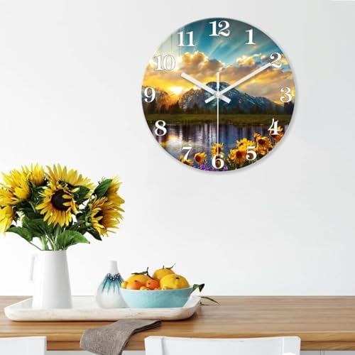 XFM Nature Landscape Wall Clock 16 Inch Sunrise Mountain - Image 4