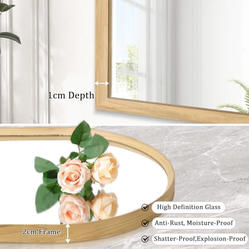 Arched Mirror Bathroom Wall Mirror 16"x12" Brushed Metal Vanity Wall Mounted - Image 3