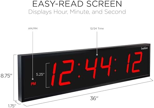 Ivation Oversized Digital Wall Clock - Image 2