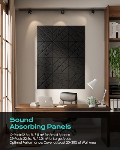 12 Pack Geometric Design Sound Proof Foam Panels - Image 6
