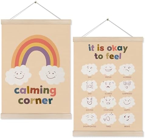 Koesus Calming Corner Posters for Kids, Emotional Chart Wall Art Poster Hanger by Unknown