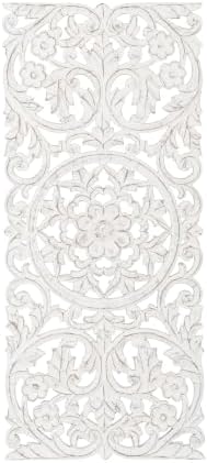 JFY Designs Carac Hand Carved Wood Medallion Wall Panels Bedroom Décor by JUSTFORYOUDESIGNS