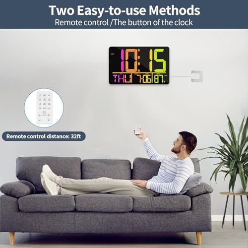 PERSUPER 13" Digital Wall Clock Large Display - Image 6