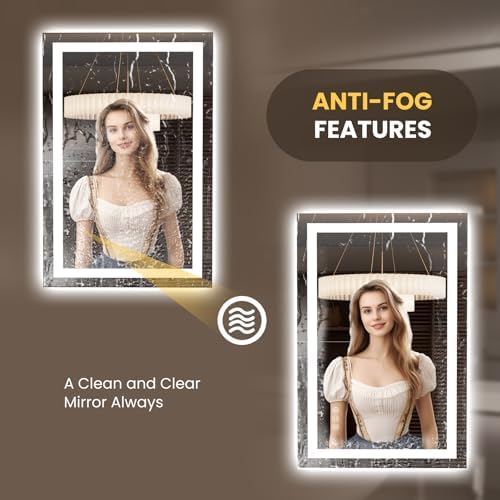 LOAAO 23.6"x35.4" LED Bathroom Mirror - Image 4