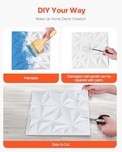 VEVOR 3D Wall Panels, 32 Sq.Ft Coverage Accent Wall Panel, Interior Home Decor - Image 3