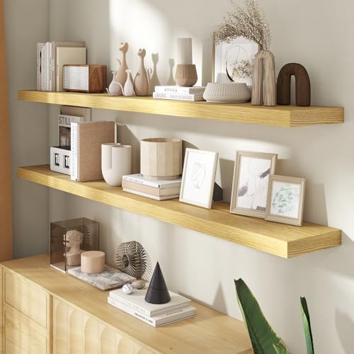 72 Inch Floating Shelves for Wall, 8 Inch Deep, Invisible Brackets - Image 2