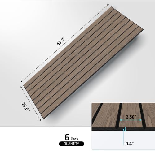 6 Pack 47.2"x23.6" Acoustic Panels, Sound Absorbing Panels, Natural-Walnut - Image 2