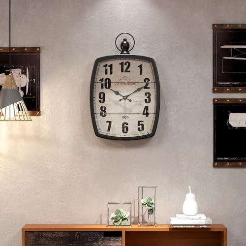 Menterry Large Retro Rectangle Wall Clock - Image 5